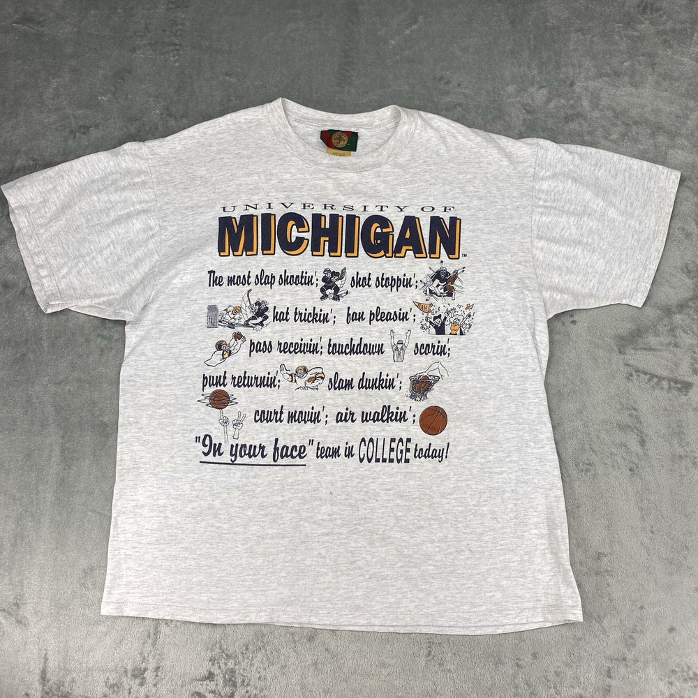Vintage University of Michigan Shirt Mens Size XL Hockey Football Sports USA 90s